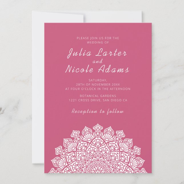 Invitation Radiant Airy Crescent Moon Mandala Wedding (Devant)