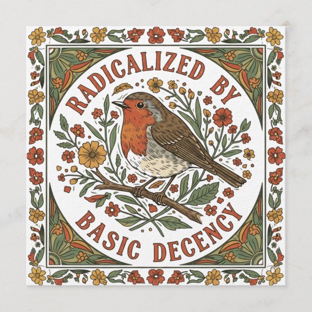 Invitation Radicalized by Basic Decency Bird Illustration  (Devant)