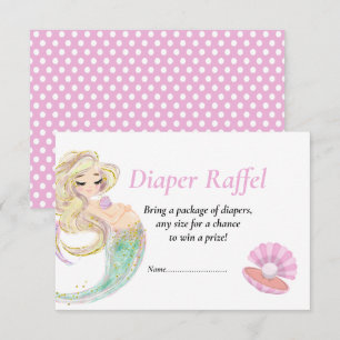 Invitation Raffel de sirène rose pour poka Baby shower