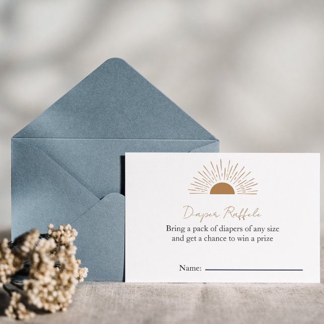 Invitation Raffin de couche rustique baby shower Sun (Créateur téléchargé)