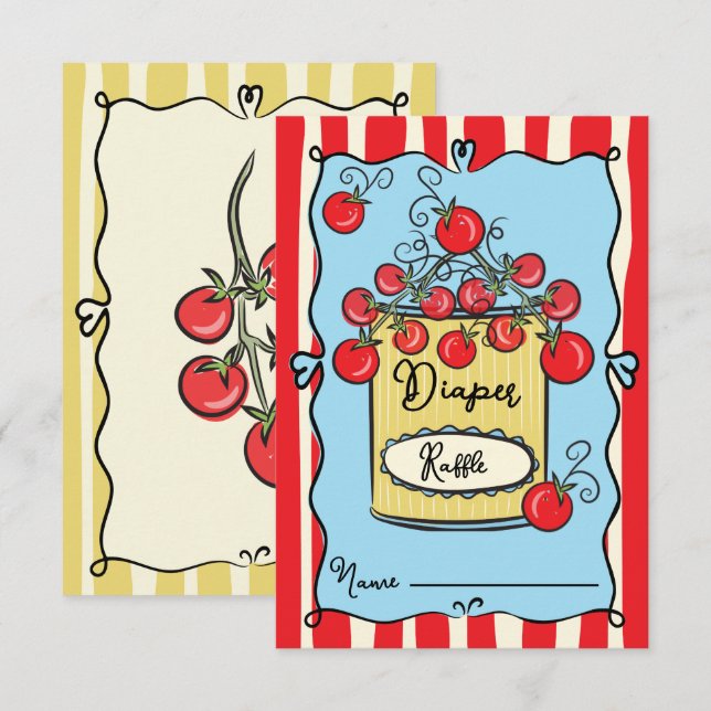 Invitation Raffin italien de couche de tomate cerise (Devant / Derrière)