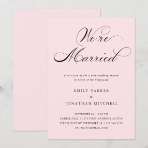Invitation Raffiné Brunch post-Mariage rose pâle