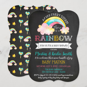 Invitation Rainbow Baby après le Baby shower de tempête