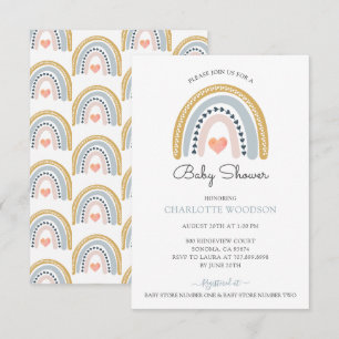 Invitation Rainbow Boy Baby shower Téléchargement numérique