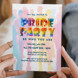 Invitation Rainbow Coloured Letored Party