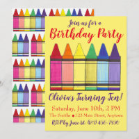 Rainbow Crayons Artist Art Fête d'anniversaire pou