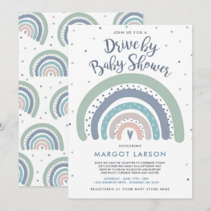 Invitation Rainbow Drive By Baby shower Muet Tons Arc-en-ciel