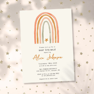 Invitation Rainbow Et Star Boho Baby Sprinkle Douche