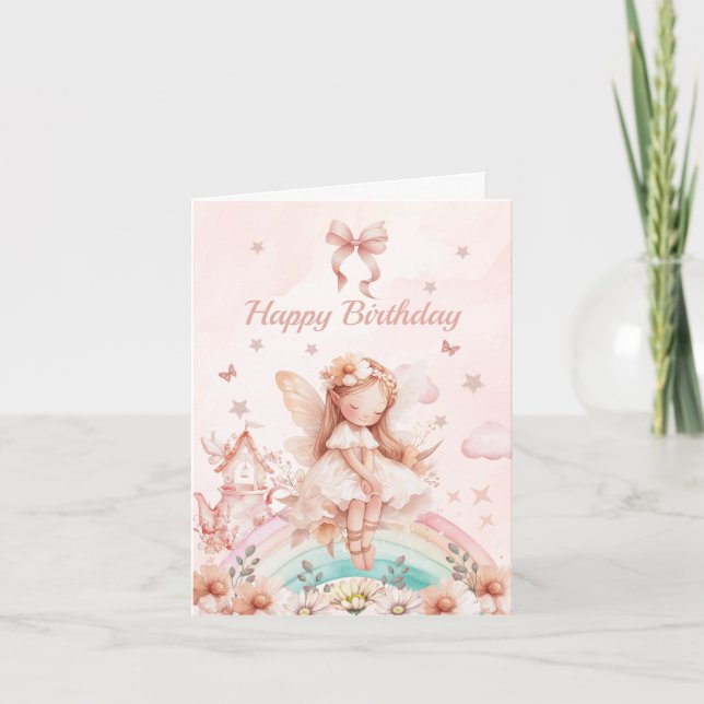 Invitation Rainbow Fairy Girl Magic Teapot Anniversaire (Devant)