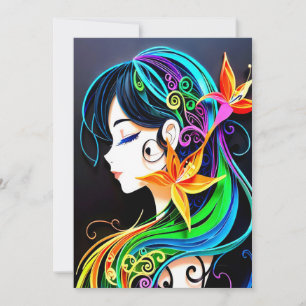 Invitation Rainbow Hair Dream