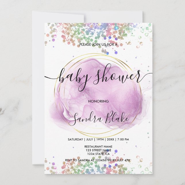 Invitation Rainbow Holographic Parties scintillant Drivers Ba (Devant)