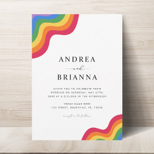 Invitation Rainbow LGBTQ Gay QR Code Pride tout en un Mariage