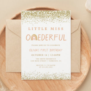 Invitation Rainbow Little Miss Onederday 1er anniversaire