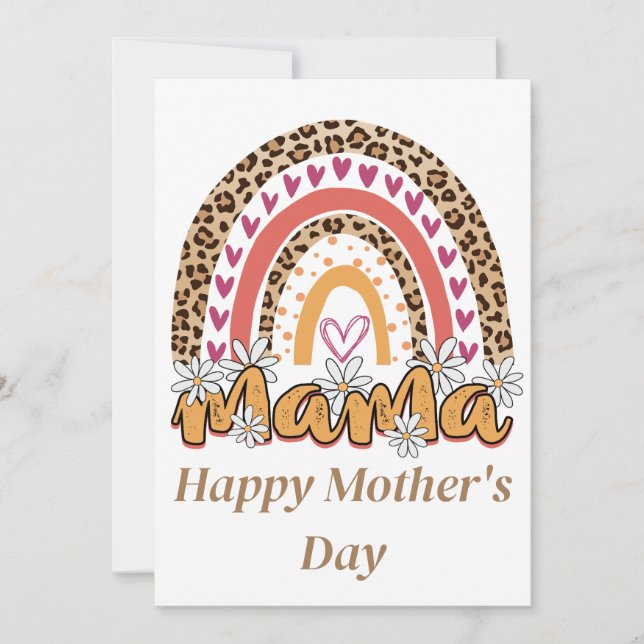 Invitation Rainbow Mama Happy Mother's Day Card (Devant)