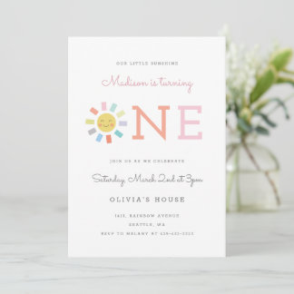Invitation Rainbow One Fête d'anniversaire pour enfants Invit