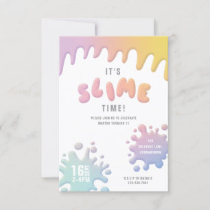 Invitation Rainbow slime party