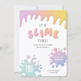 Invitation Rainbow slime party