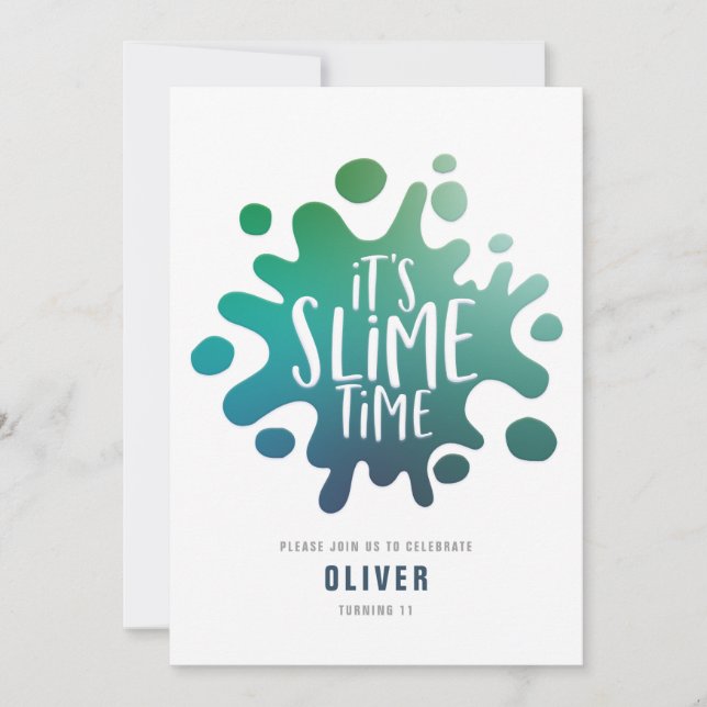 Invitation Rainbow slime party (Devant)