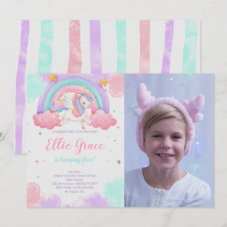 Invitation Rainbow Unicorn Anniversaire Magique Unicorn Photo