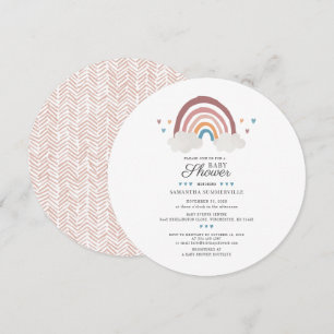Invitation Rainbow Watercolor Script Baby shower chic