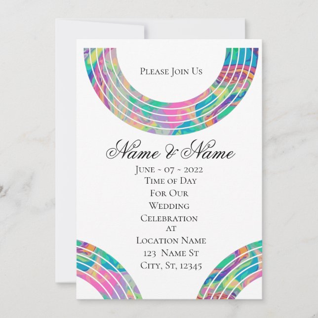 Invitation Rainbows multicolores Thunder_Cove (Devant)