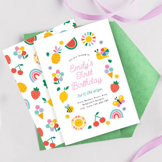 Invitation Rainbows Sunshine Party Invite, Summer Birthday