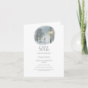Invitation Rainy City Romance-Élégant anniversaire de mariage