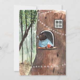 Invitation Rainy Day Bear Daydream Tea Time illustration