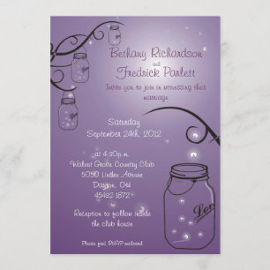 Invitation Raisin mauve de Mason Jar