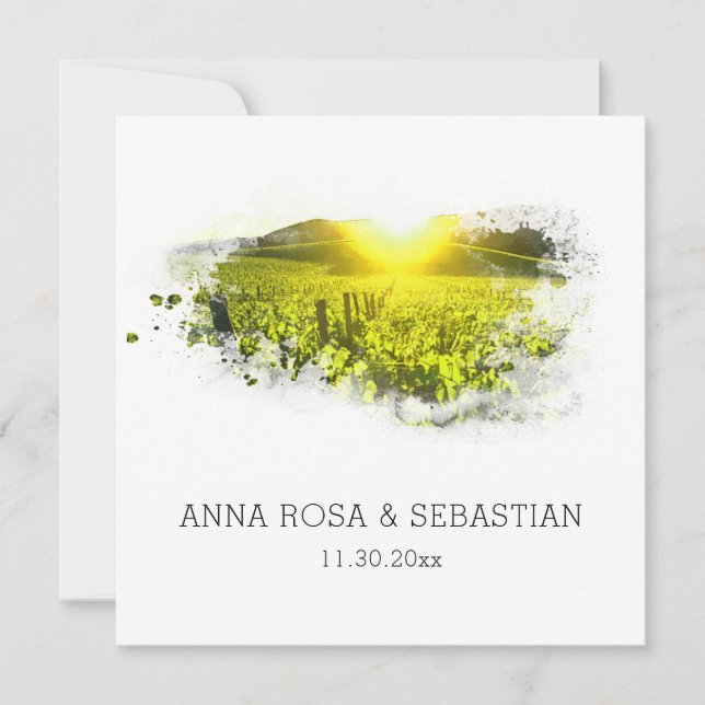 Invitation *~* Raisins de vignoble QR Italie AR21 Mariage RSV (Devant)
