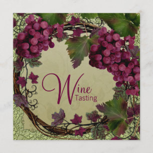 Invitation Raisins rouges Toscane vintage monde ancien