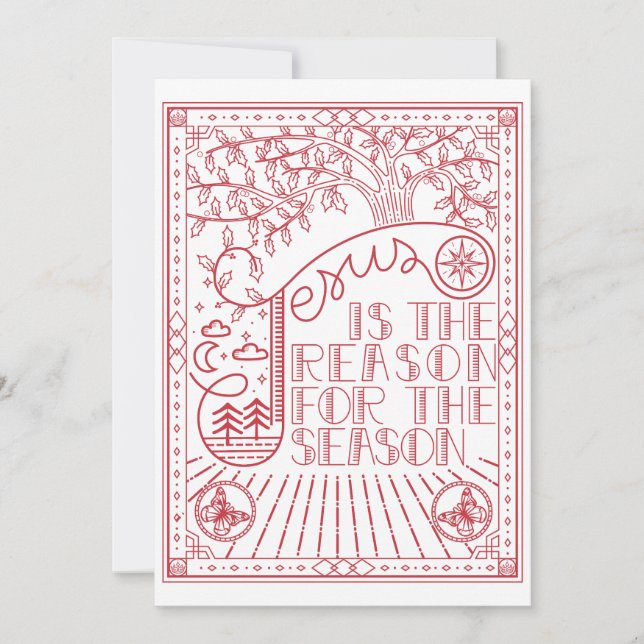 Invitation Raison de la saison Festive Noël (Devant)