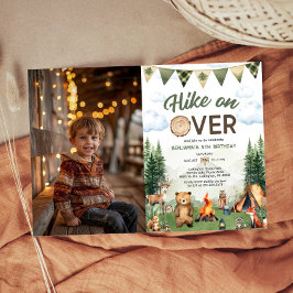 Invitation Randonnée en Camping Photo Anniversaire