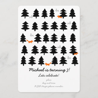 Invitation rangs de forêt sauvage sur fond blanc