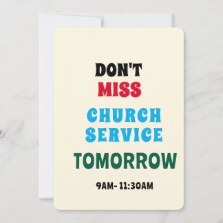 Invitation Rappel de service religieux vibrant