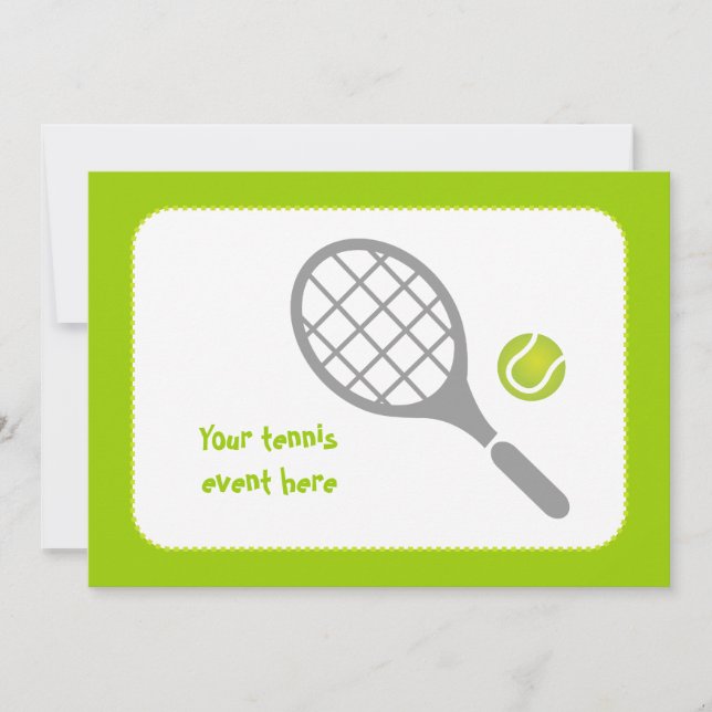 Invitation Raquette de tennis et coutume de balle (Devant)