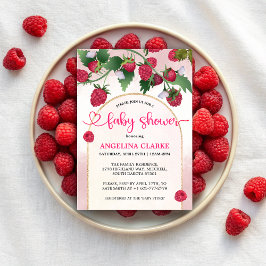 Invitation Raspberry Sweet Watercolor Girl Baby shower