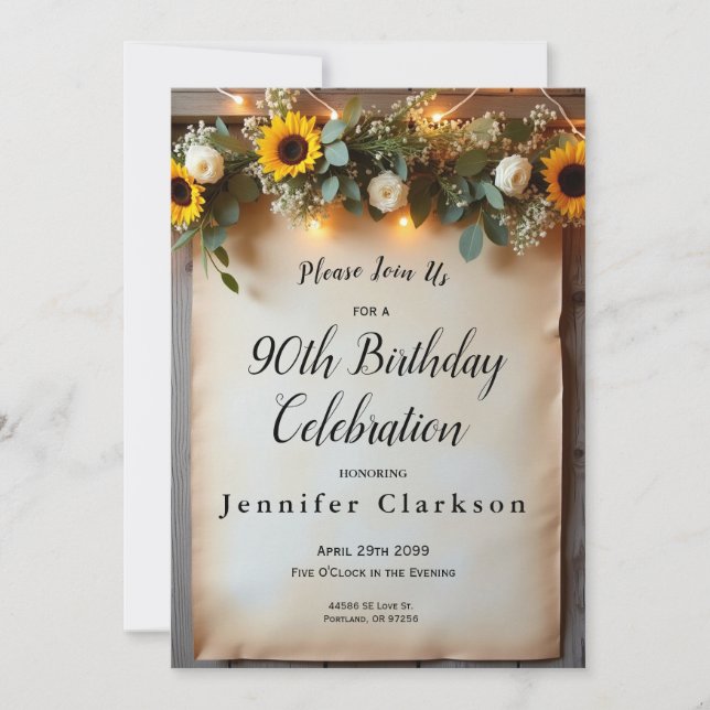 Invitation Rassemblements rustiques de l'heure dorée (Devant)