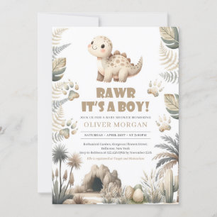 Invitation Rawr c'est un garçon mignon Dinosaur Baby shower t