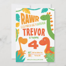 Rawr fait la fête comme un dinosaure - Personnalis