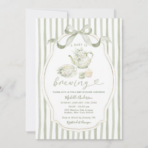 Invitation rayée pour Baby Shower sur le thème du