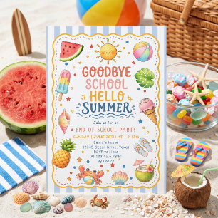 Invitation rayée pour la fête de fin d'année scola
