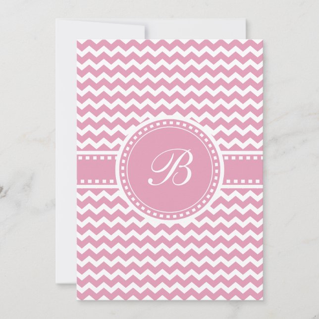 Invitation Rayures chics roses Girly de zigzag de Chevron (Devant)