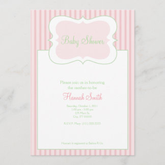 Invitation Rayures de sucrerie - généraliste de baby shower
