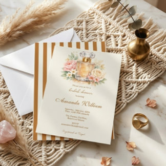 Invitation Rayures Florales de Parfum Orange Brûlé Enterremen