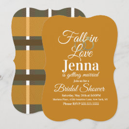Invitation Rayures modernes de plaid de l'automne Mariage