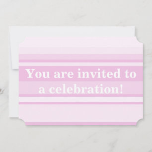 Invitation rayures rose bébé
