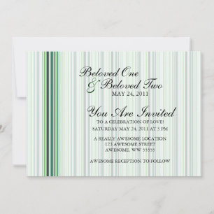 Invitation Rayures Vertes Cool