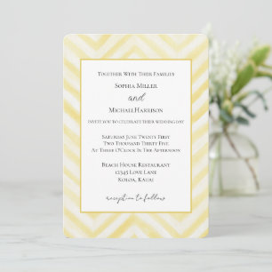Invitation Rayures Zigzag Jaune Mariage