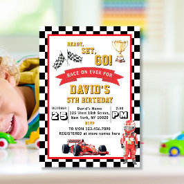 Invitation Ready Set Go Race Car Boys Birthday Party
